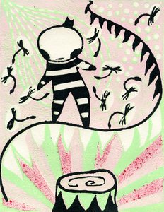 No circo, 2010 (impressão de relevo no papel)
